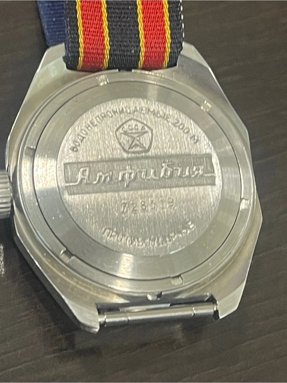 Vostok Brown Gradient Diver Watch with Red & Black NATO Strap
